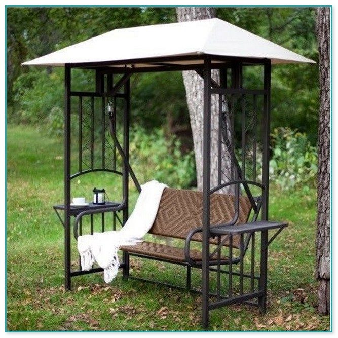 Outdoor Glider Bench With Canopy