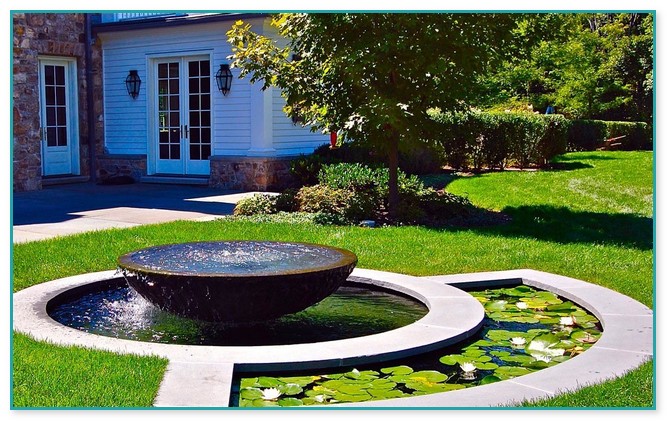 Landscape Design With Water Fountain