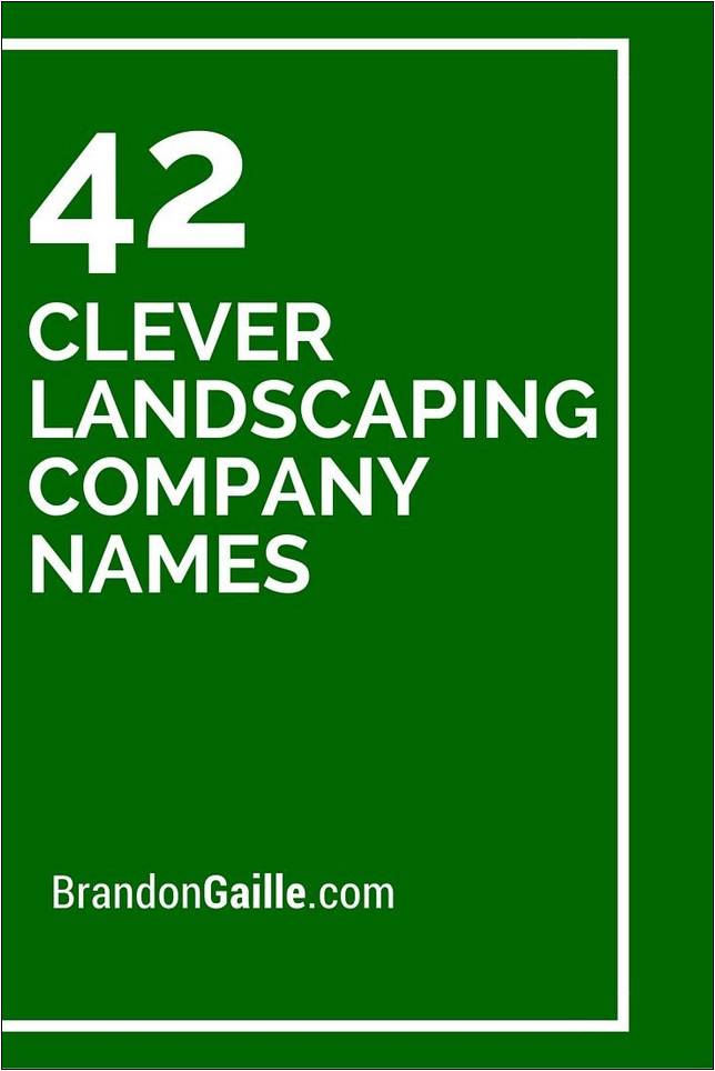 Good Landscape Company Names