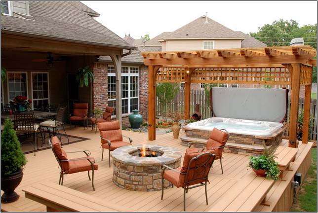 Patios With Hot Tubs And Fire Pits