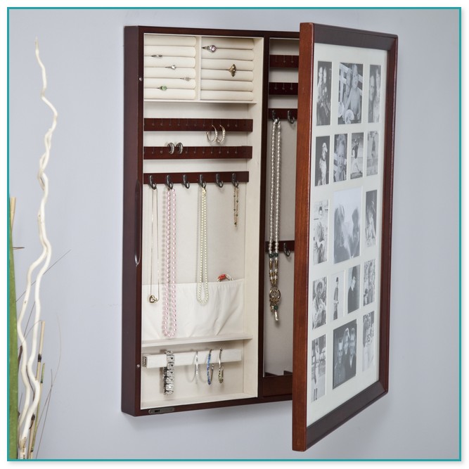 Wall Mount Picture Frame Jewelry Box